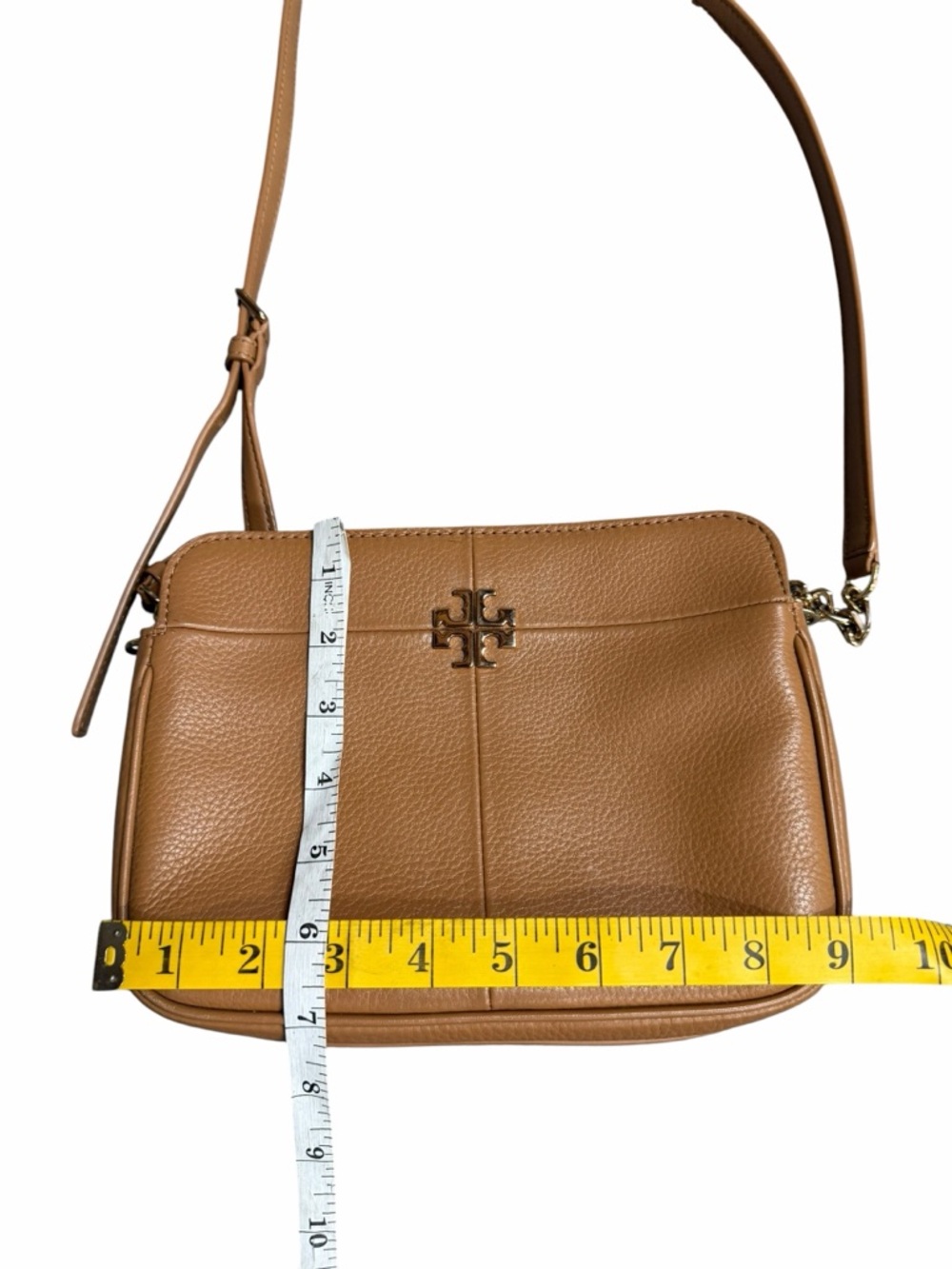 Tory Burch Ivy Crossbody Bag Brown Pebbled Leather - Picture 7 of 12